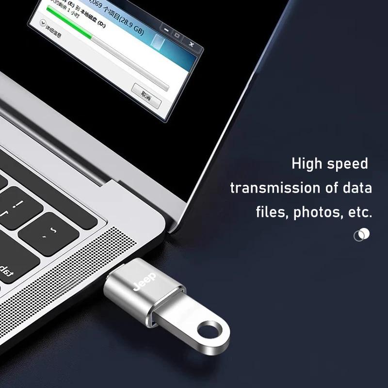 For Jeep Type C OTG Male To USB Female Adapter Converter Connector For Jeep Grand Cherokee Wrangler JK Gladiator Compass Rene