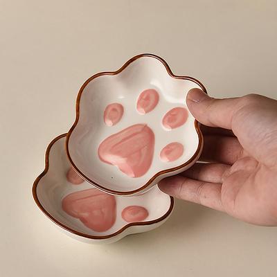 Cute Ceramic Small Dish Mini Mustard Pesto Tomato Ketchup Soy Sauce Dish Seasoning Plates With Handle For Home Restaurant