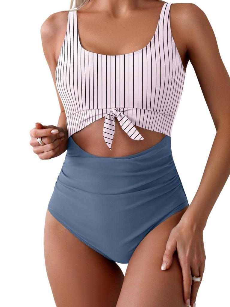 2025 Sexy rückenfreier einteiliger Badeanzug: Einfarbig, Aushöhlendesign für Damen