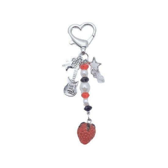 Ciondolo Per Telefono A Forma Di Fragola, Portachiavi In Resina E Lega, Accessorio Carino Per Donna, Regalo