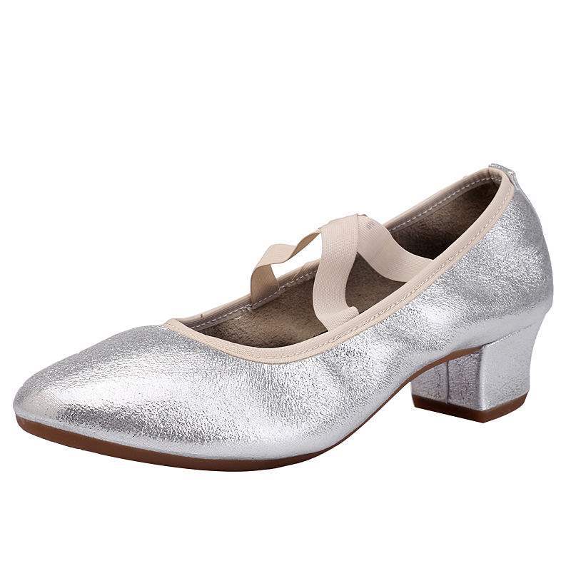 Dance Shoes Women's Soft Sole Adult Square Dance Women's Shoes Four Seasons Middle Heel Shoes Performance Latin Dance Shoes Performance Dance Shoes