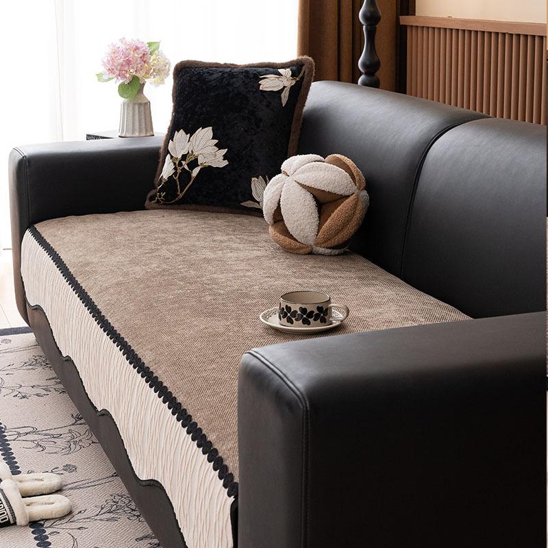Straight Special-Shaped Sofa Cushion Light Luxury High-End Non-Slip Leather Sofa Seat Cushion Sofa Cover Cloth Towel Universal In All Seasons