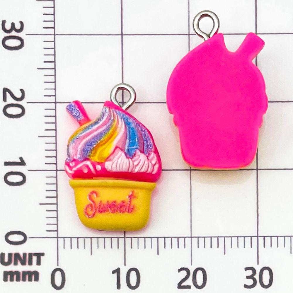 12-Color Resin Milkshake Ice Cream Cake Charms for DIY Jewelry