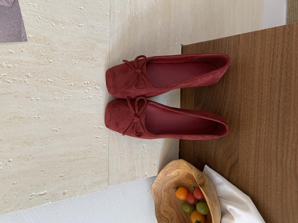 2025 new square head bow versatile light mouth soft bottom suede flat bottom Doudou pregnant women's single shoes