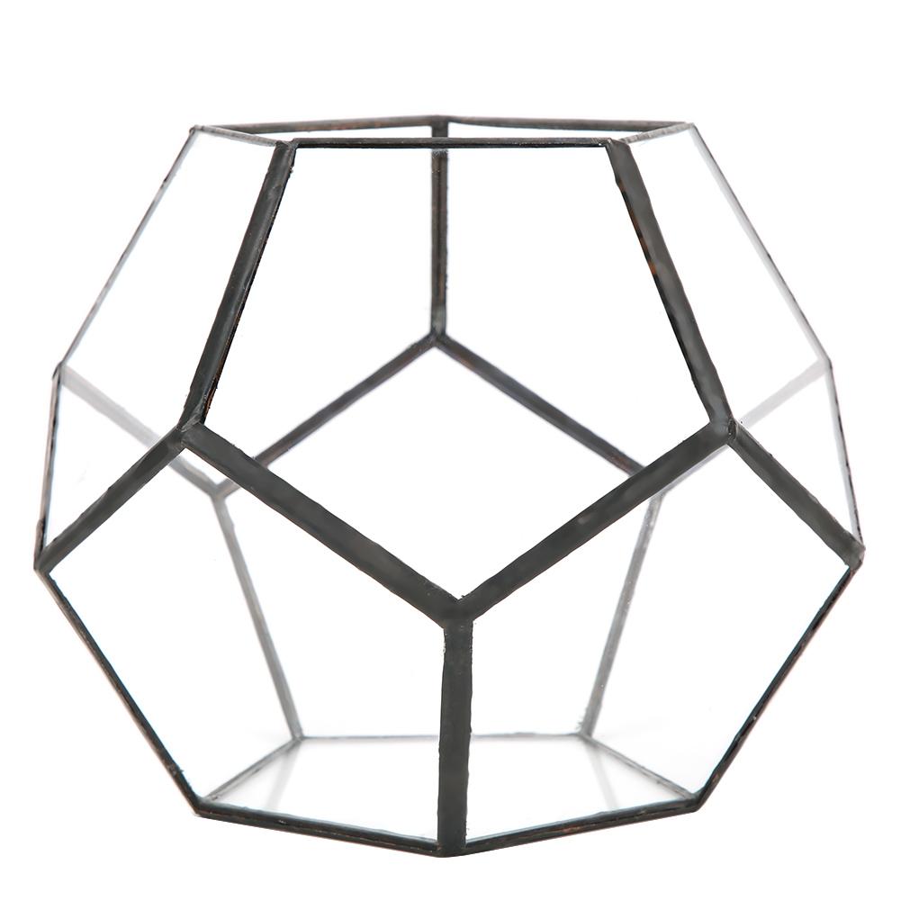 Geometric Shape Glass Flowerpot Succulents Plant Planter Container Decor Landscape Display   Decor
