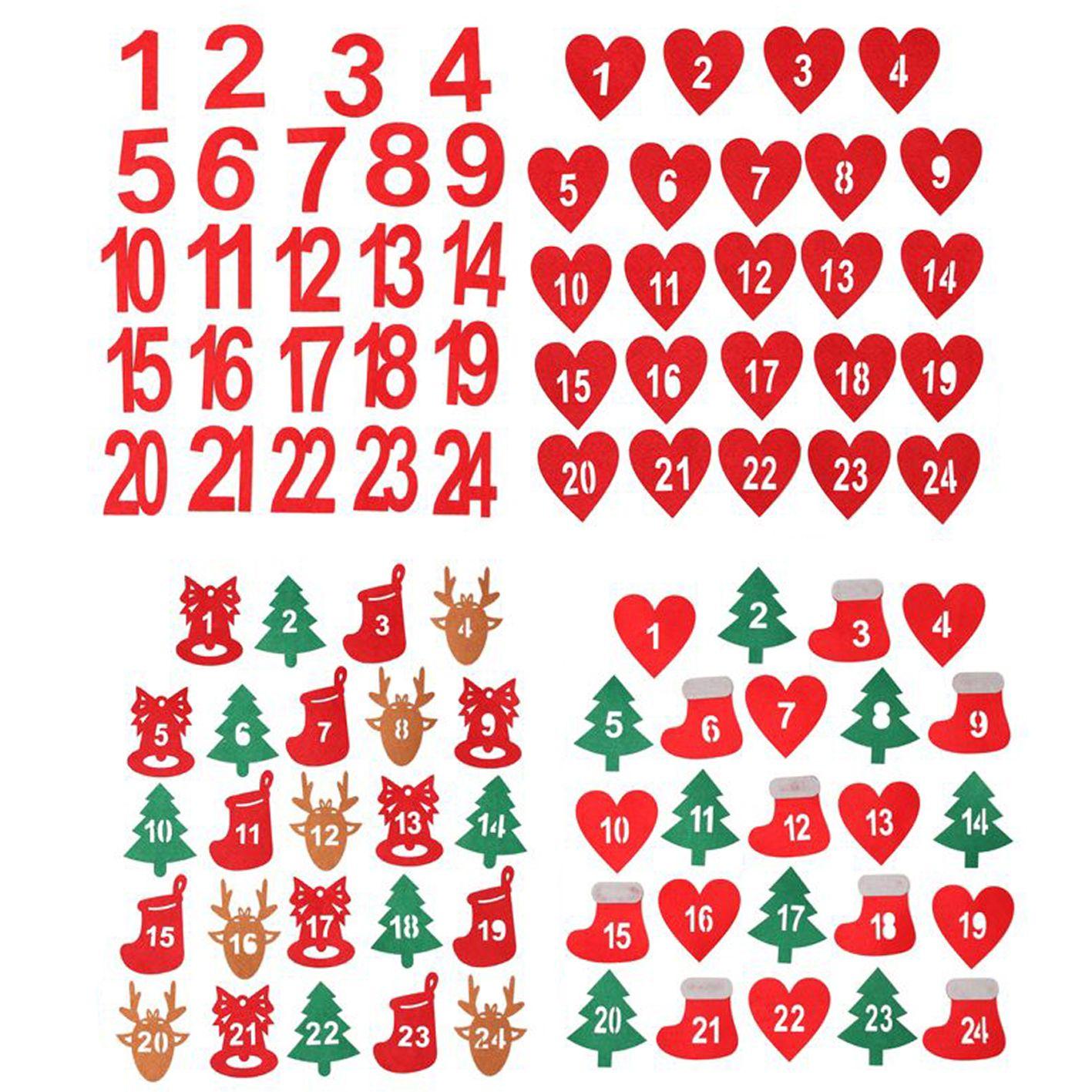 

Christmas Package Label Christmas Label Gift Felt Sticker Advent Calendar Number Xmas Ornament