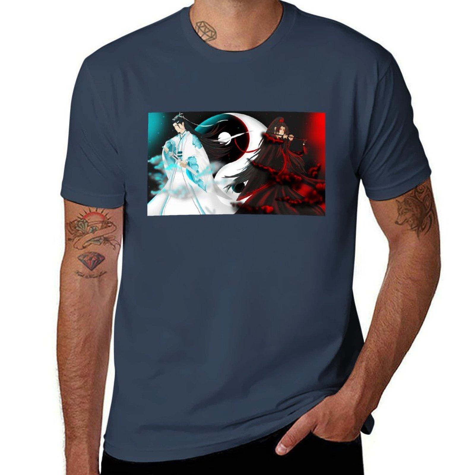 Mo Dao Zhu Shi Художественная футболка футболки для мужчины хлопковые мягкие футболки с принтом для мужчины Футболка S