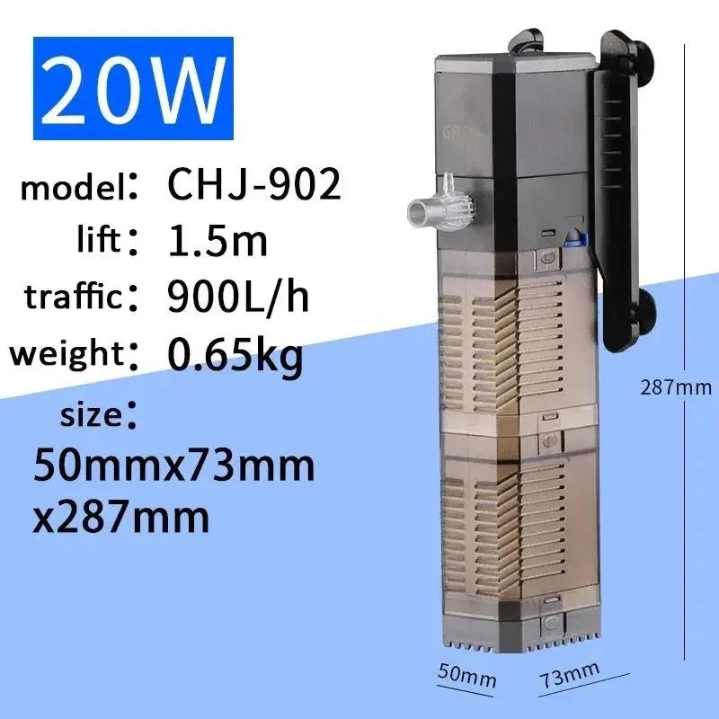 Aquarium-Zubehörfilter mit quadratischem Ausguss, ultraleise, hängende Tauchluftpumpe, Drei-in-Eins-Tankfilter, Wasserpumpe 220 V