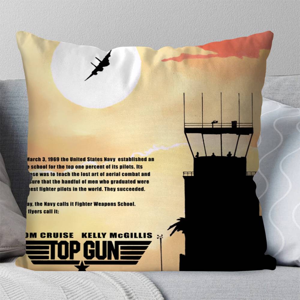 Movie T Top Gun Maverick Pillow Case Square Pillow Bedroom Sofa Leisure Comfort Cushion Car Living Room Home Decoration