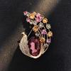 Elegant Rhinestone Animal Brooch: High-End Flower Design for Women's Coats and Accessories