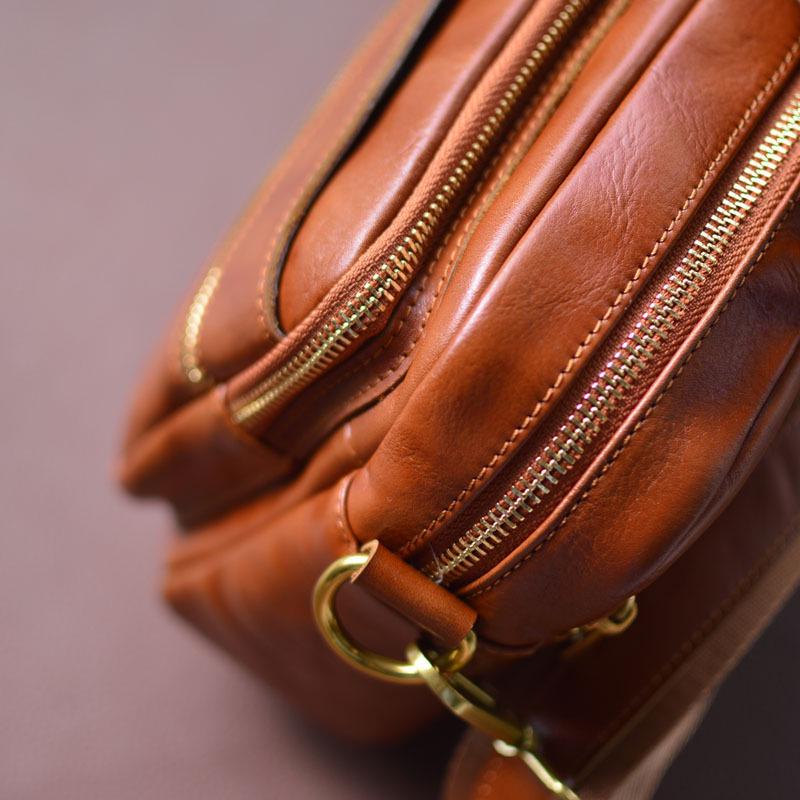 Men's Genuine Leather Crossbody Shoulder Bag, Retro Korean Style, Versatile for Women, New Trend.