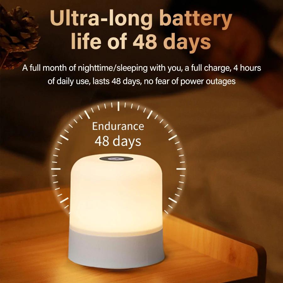 Touch & Remote Control 13 Color LED Table Lamp Dimmable Rechargeable Bedside Night Light for Room Decoration Bedroom Lighting