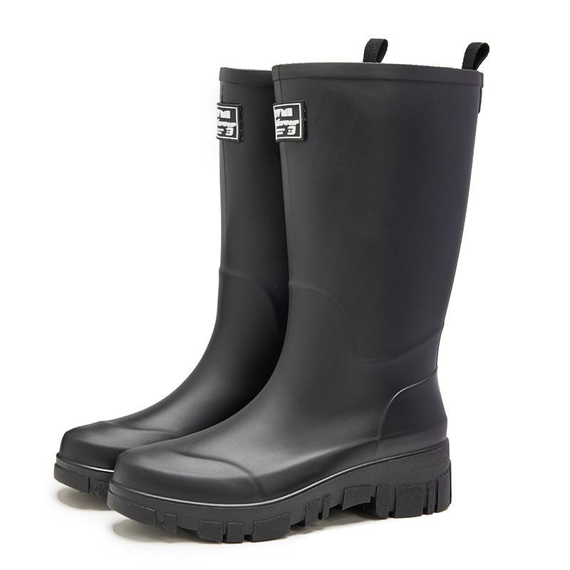 Korean Version Versatile Tall Rain Boots Women's Waterproof and Non-slip Water Boots Wear-resistant Outer Wear Rubber Shoes Kitchen Work Sleeve Women'