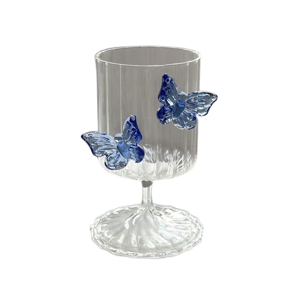 Decorative INS Butterfly Wine Glass INS Champagne Drinkware Glasses High Legged Glass Cup Women