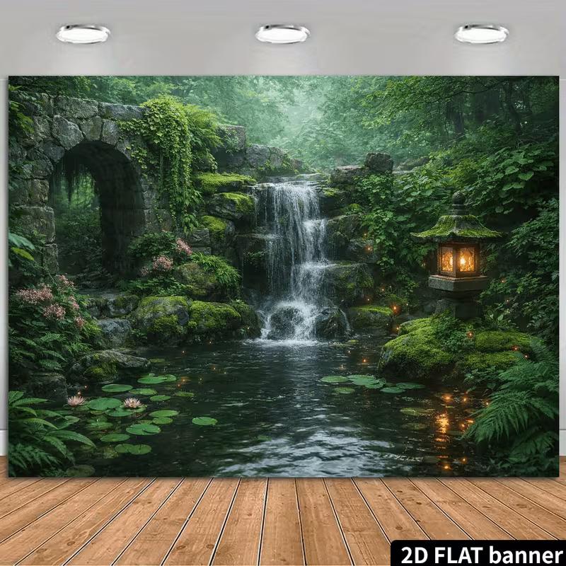 2D Oriental Meditation Yard Portrait Photo Backdrop