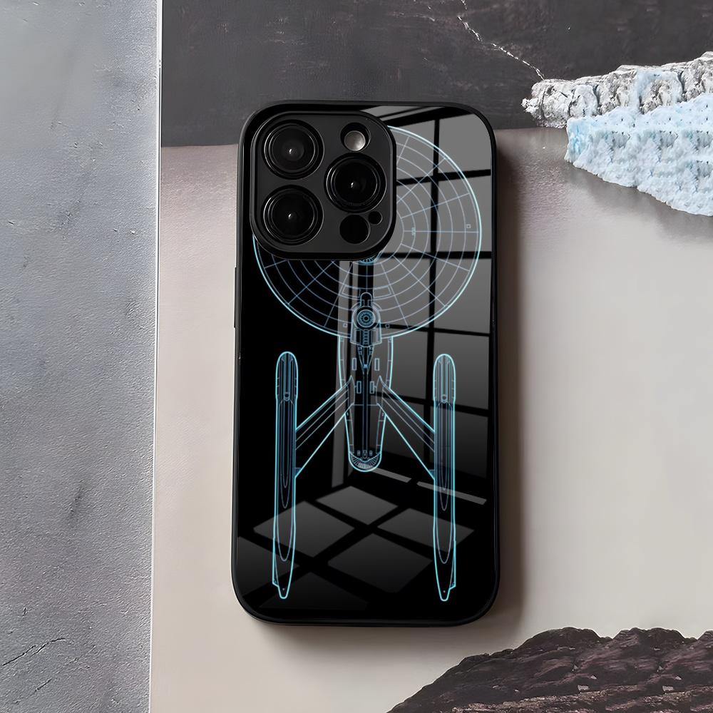S-Star T-Trek Phone Case For IPhone 17 Air 16 E Pro Max 15 14 13 Mini 12 Pro 11 Max Plus Black Glass Cover