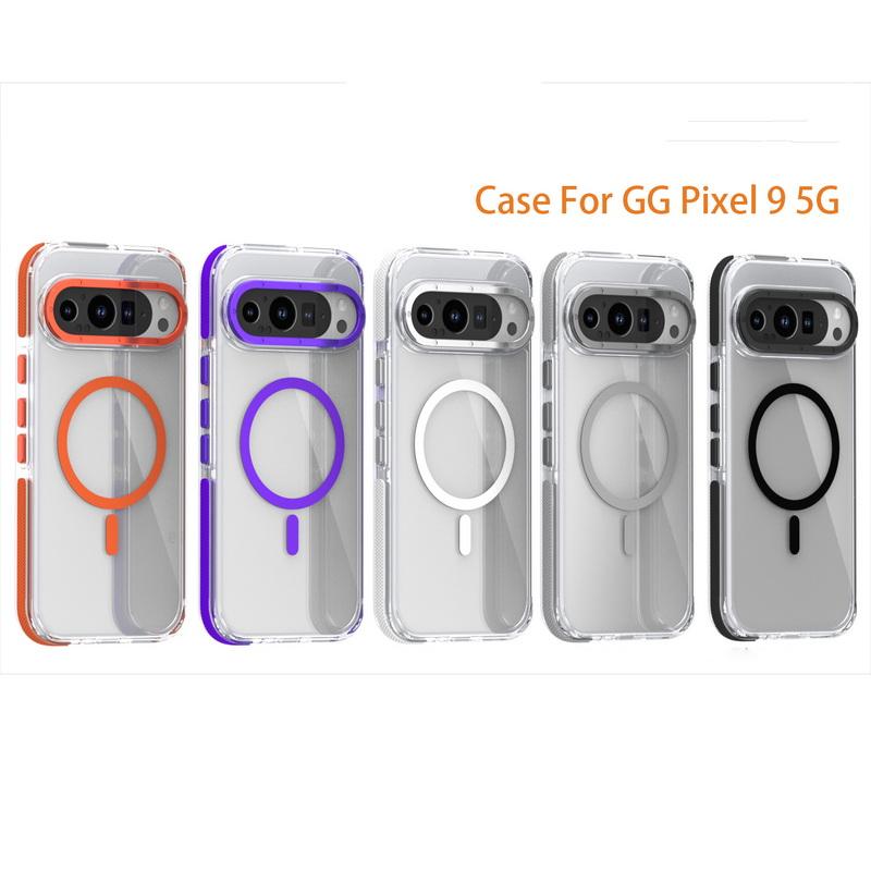Transparente Acryl Hartes PC Slim Handyhülle Für Google Pixel 9 Pro XL 9 Stoßfest Kabelloses Laden Magnetische Rückabdeckung