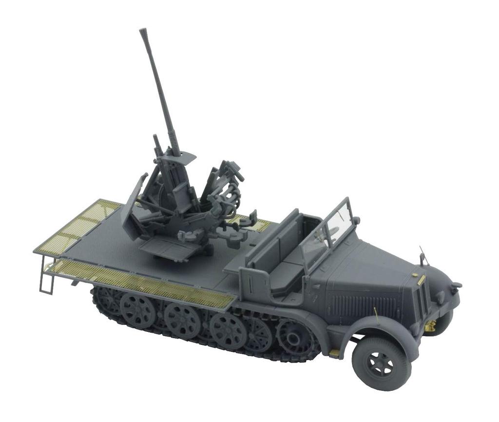 Orange Hobby WWII German Army 8t with 37mm Early Complete Plastic 1/72 Sd.Kfz.7/2 Half-Track Anti-Aircraft Gun, Model, Edition, Model, G72-206