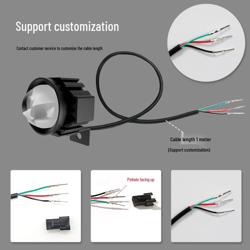 Waterproof LED Motorcycle Headlight: Off-road External Yellow-White Spotlight for Night Riding