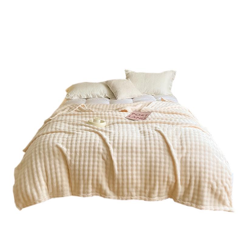 Double-Sided Winter Coral Fleece Flannel Blanket