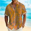 Fashion Men Hawaiian Shirt  Gold Leaf Patterns Short Sleeve Shirts for Men Beach Vacations Summer Parties Oversized Men Clothing