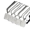 Trendy Titanium Steel Square Pendant Choker Necklace with 26 English Letters for Couples