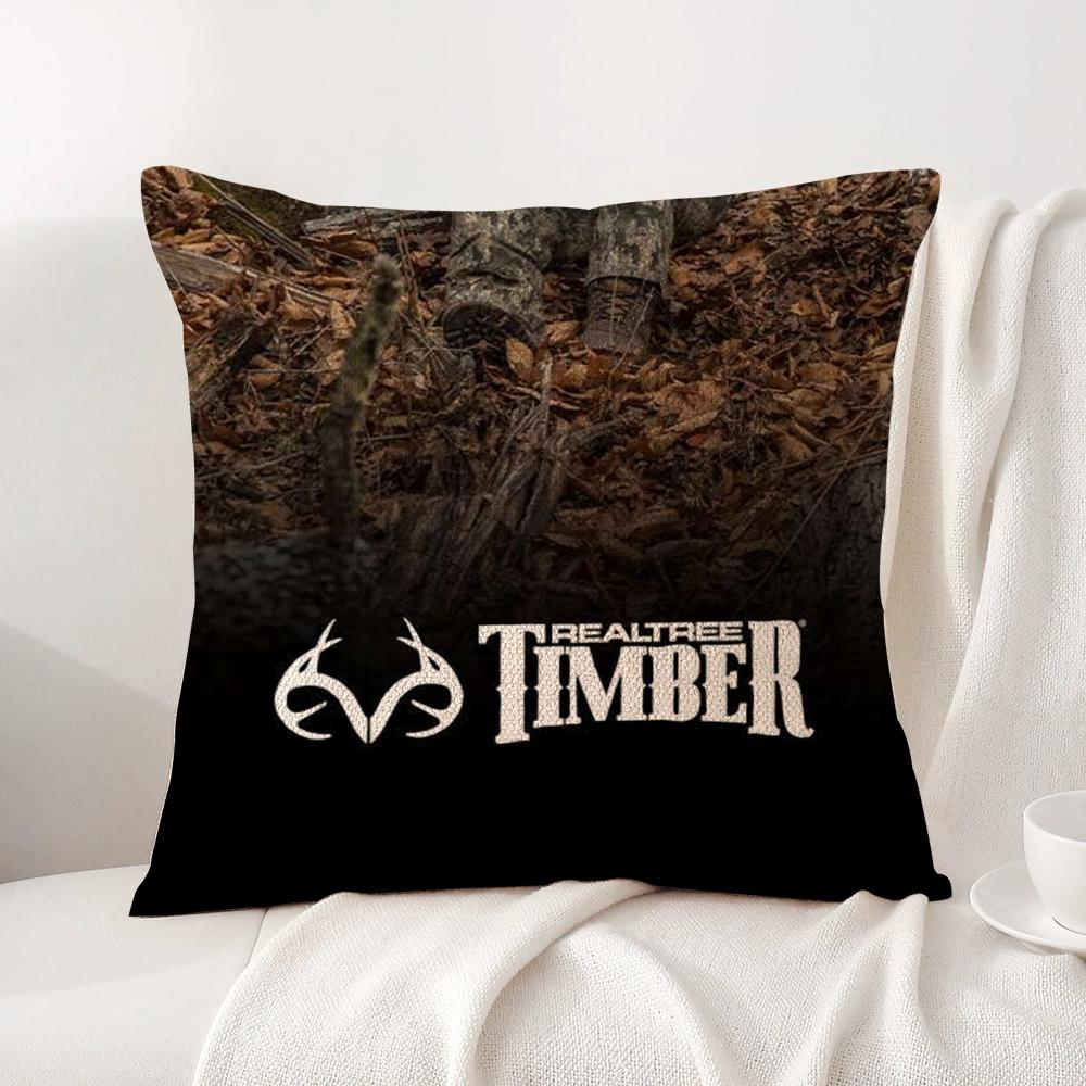 Cool R-Realtree Cushion Cover Summer Coolness Linen Fabric Double-Sided Printing Pillow Case Sofa Home Decor Gift