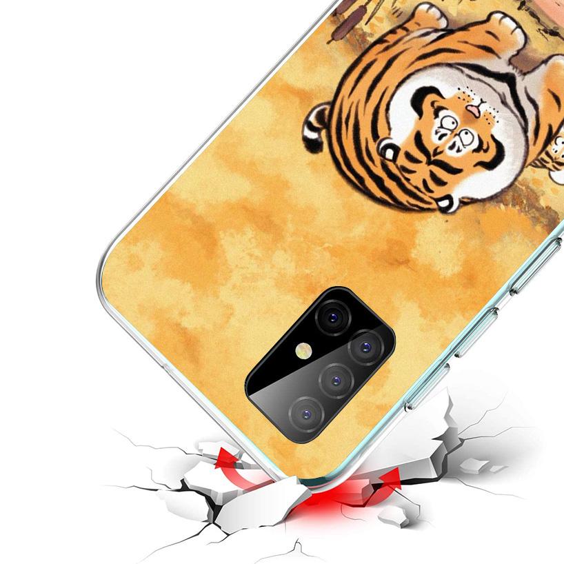 Cartoon Fat Tiger Phone Case For Samsung Galaxy A17 A16 A15 A14 A13 A57 A56 A55 A54 A53 A37 A36 A35 A34 A33 A26 A25 A24 A23 Gala