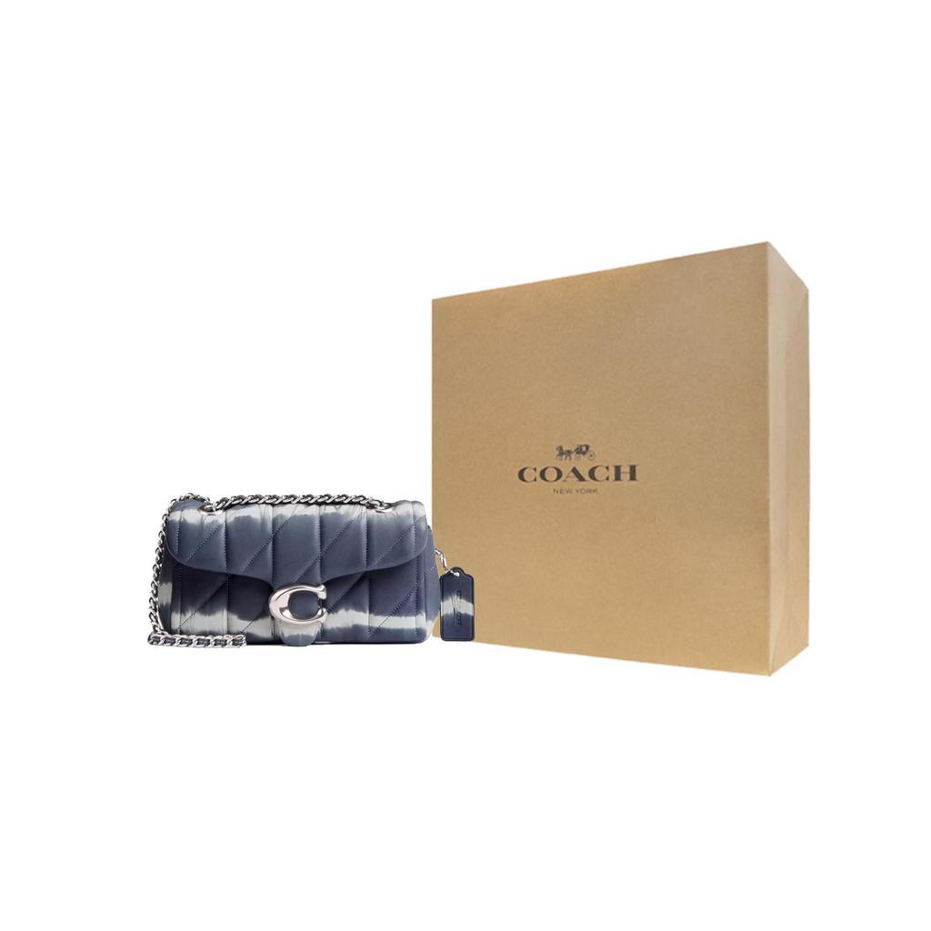 COACH Tabby Nappa Leather Shoulder Bag, Crossbody Bag Small Women's Silver & Midnight Marine Blue Multicolor CU080-LHNI9