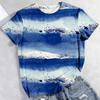 Summer Round Neck 3D Tie-dye Printed Top Fashionable Casual Short Sleeved Women's T-shirts