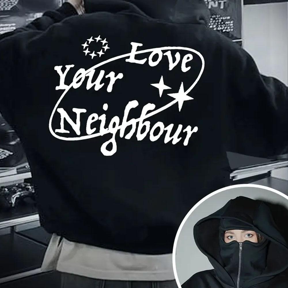 

Худи на молнии, двухслойный капюшон-маска, черное, с принтом персонализированной буквы, в темном стиле, женское, повседневное, ретро, уличное, 2025 S