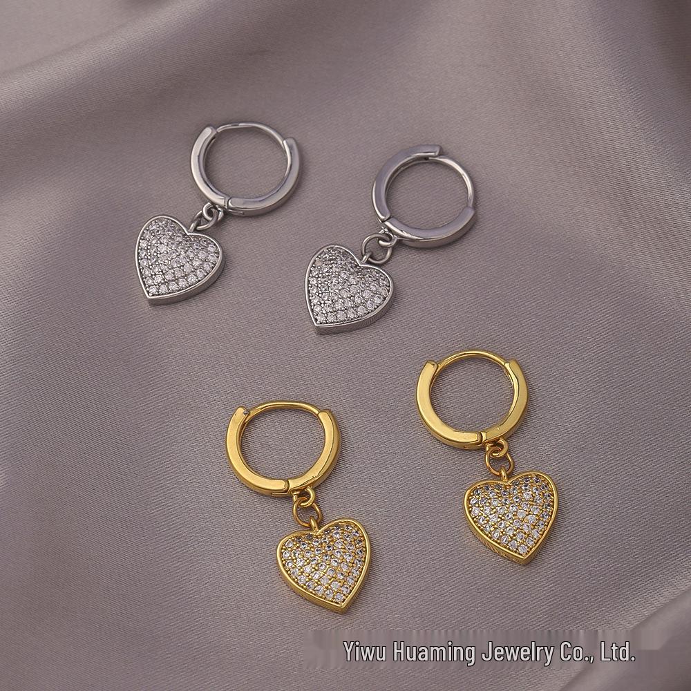 French Light Luxury Zircon Diamond Stud Earrings - Versatile & Trendy Styles