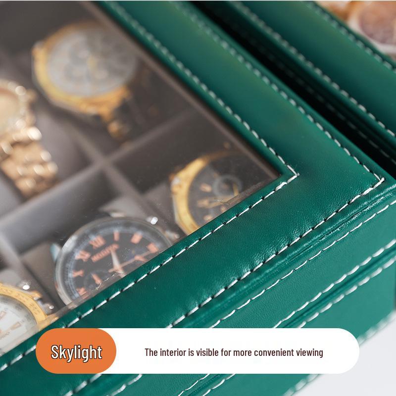 Benya Green Lockable Leather Watch Storage & Display Box