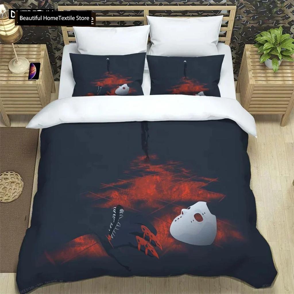 Japanische Mode Anime Digitaldruck Polyester Bettwäscheset für Jungen und Mädchen, Jugendbettwäscheset, Geschenk für Paare