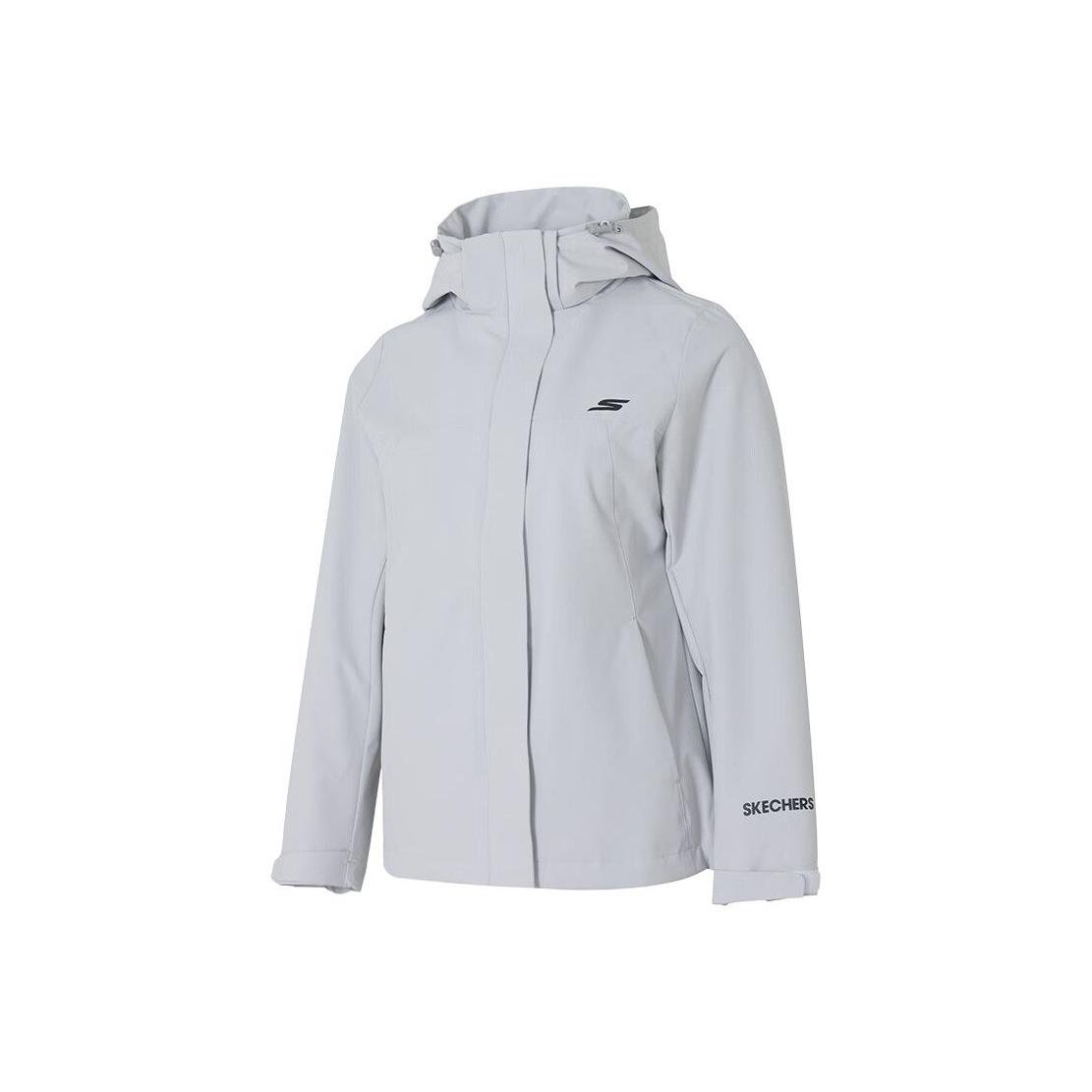 Skechers Fashion Sports Outdoor Series Hooded Zipper Logo Letter Long Sleeve Water-Resistant Jacket Women jackets P425W219-02VP XS