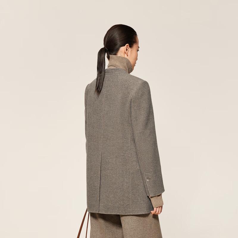 LESS 2024 Winter Merino Wool Stand Collar Coat