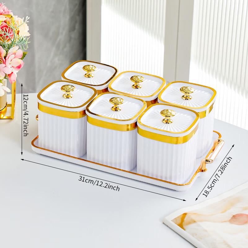 ZISIZ Kitchen Spice Organizer with Jars