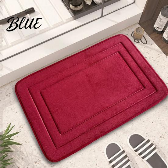 Durable PVC Liner Water Shower Coral Velvet Carpet Quick-drying Bathroom Mat Door Slip-free With Non-slip