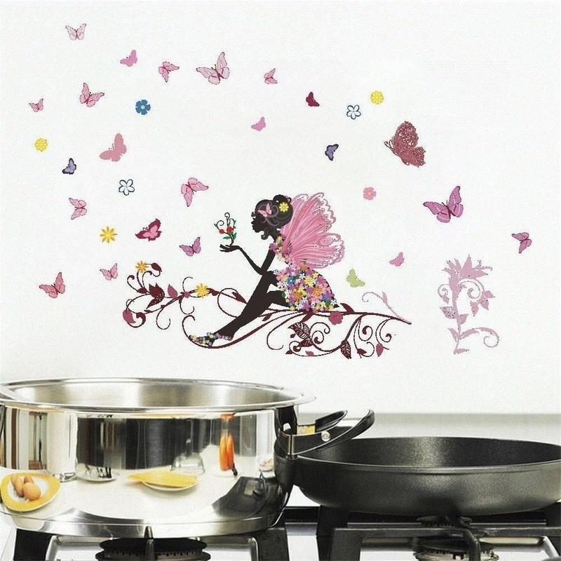 The New Butterfly Beautiful Faery Bedroom Waterproof Sitting Room Background Wall Stickers Can Be Removed