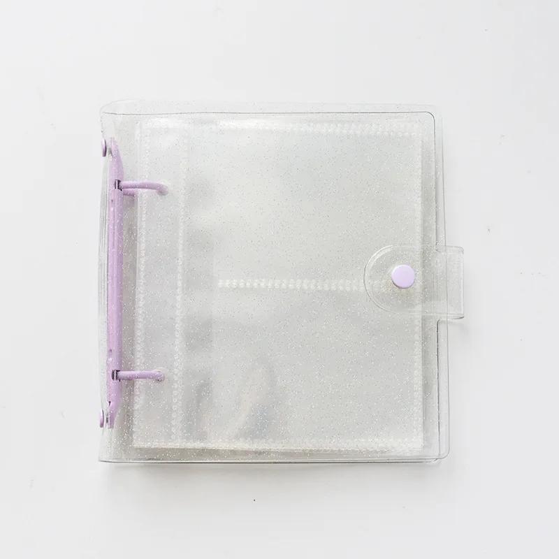 100 Pockets Photo Album 3/5 Inches Transparent Loose Leaf Binder Photocard Name ID Card Holder Case Storage Name Card Book Card