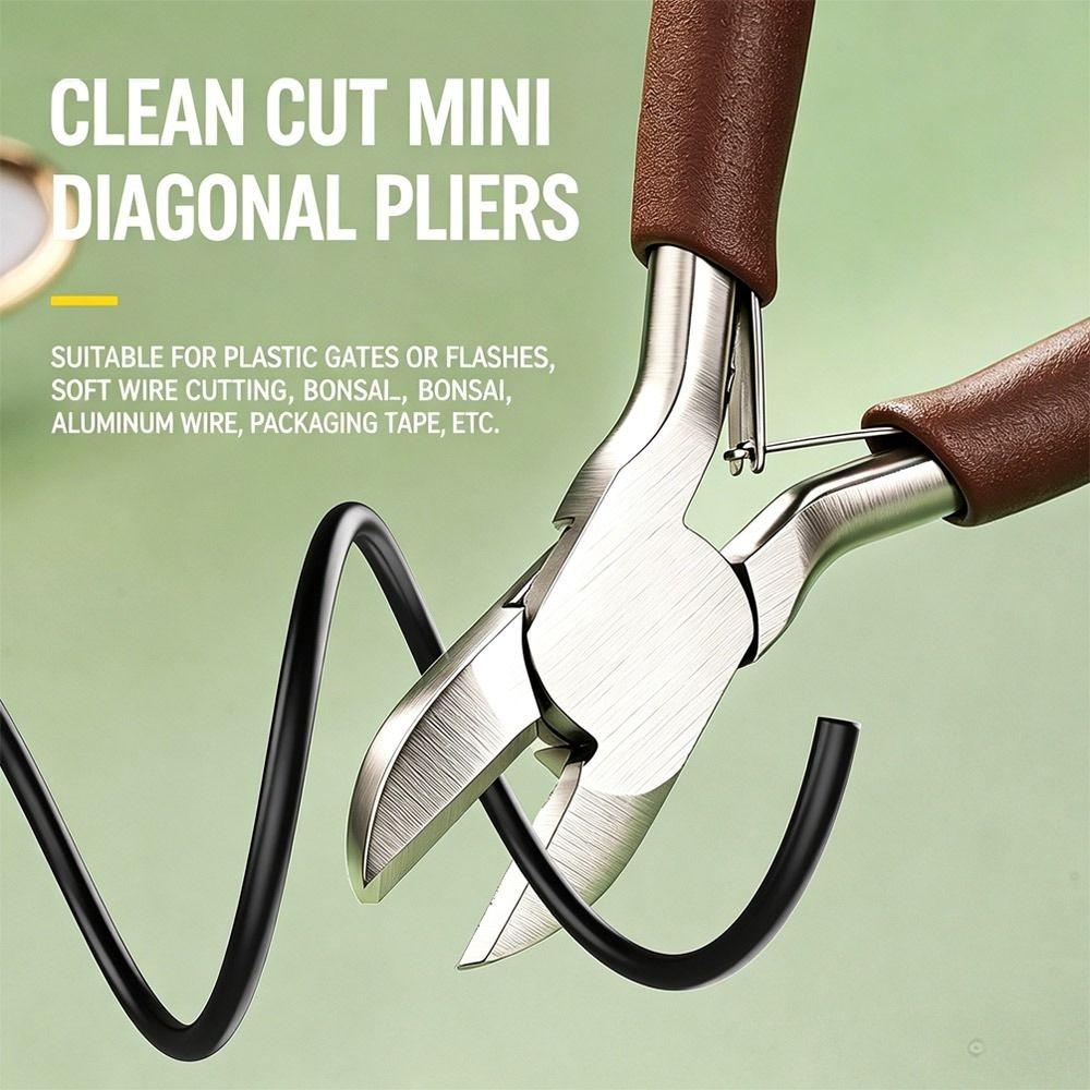 Built-in Return Spring Mini Needle Nose Pliers Jewelry Making Pliers Handmade Processing