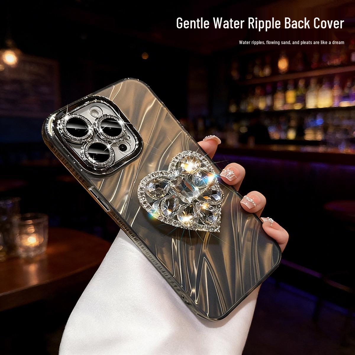 

Luxury Korean Rhinestone Heart Case for Apple 17 Pro Max/16 Pro/IP11/IP12/IP13 iPhone 17 Pro