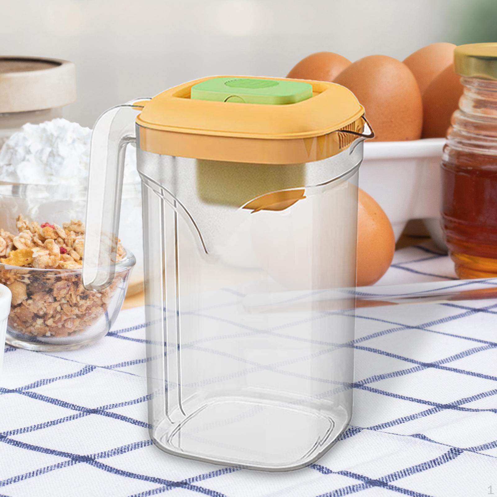 

Портативний диспенсер для напоїв у прозорому глечику на 2 л для дому та офісу жовтий