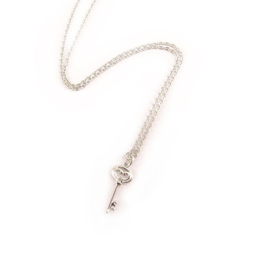 Altesse [L0158] - White Silver 'Key of Mysteries' Necklace