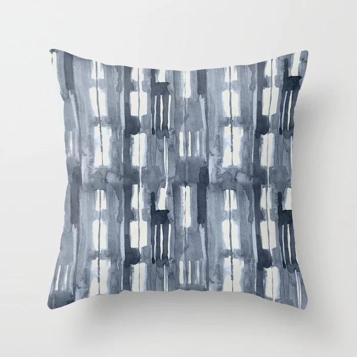 Nordic Simple Black, White and Gray Striped Geometric Sofa Cushion Cover Double-sided Polyester Peach Leather Velvet Sofa Pillow Cover
