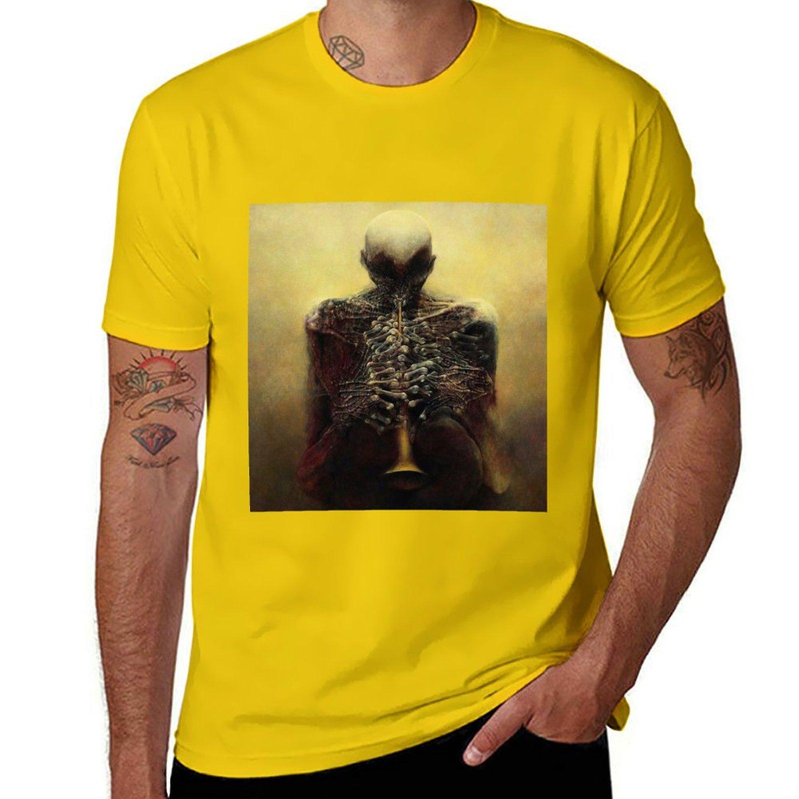 

Zdzisaw Beksinski art T-Shirt anime clothes heavyweights summer tops T-shirt men 2XL