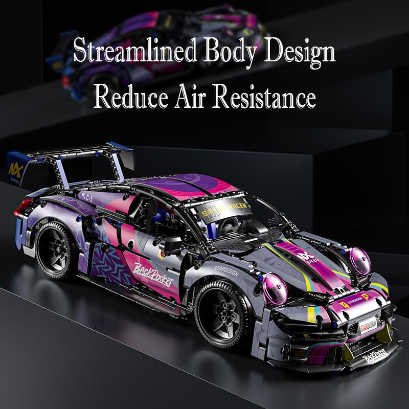 1700pcs RSR Racing Car Building Blocks Set, Technical Model Sports Car Toy DIY Collector's Gift for Adults/Teens/Kids/Boys/Girls