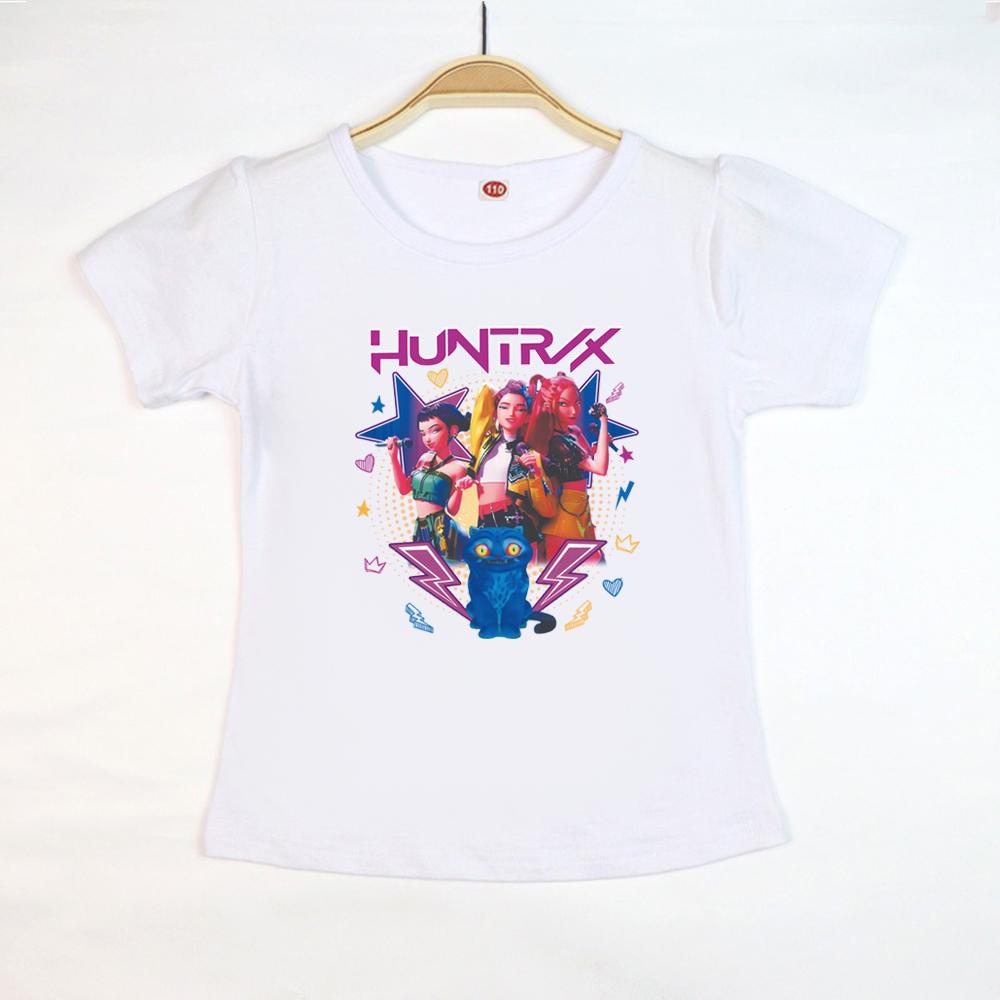 New T-shirt Anime Kpop Witch Hunting Group Printing Children T-shirt Fashion Casual Cartoon T-shirt Girls Children's Clothing
