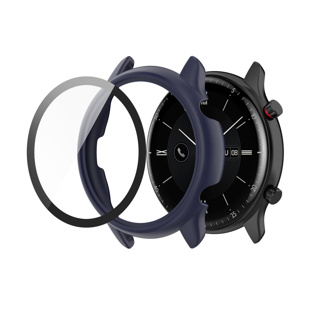 Vollschützende Hülle Abdeckung Schale Für Amazfit GTR 2 2e eSIM+ gehärtetes Glas Ersatz Zubehör Rahmen 360 Bildschirmschutz