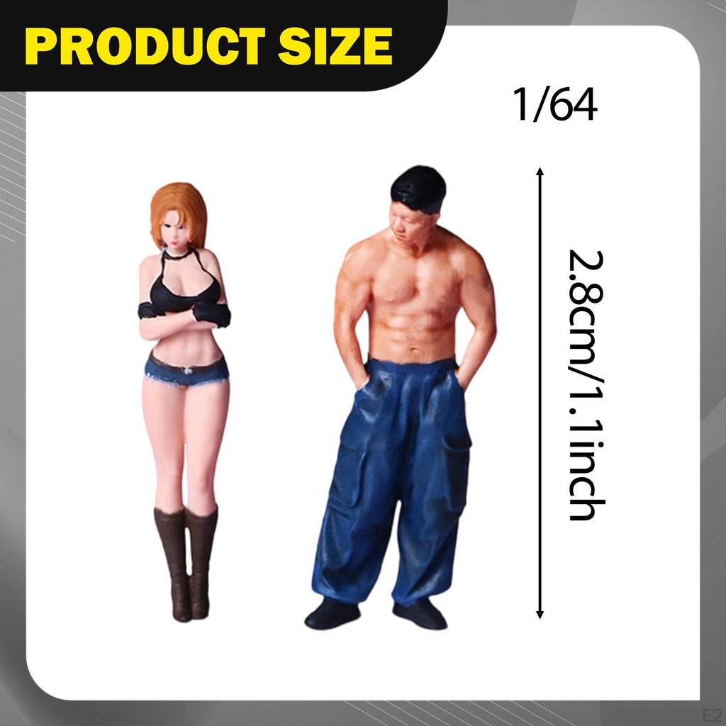 1/64 Scale Figures People Male Female Ornaments Resin Figurines Miniature Character for Micro